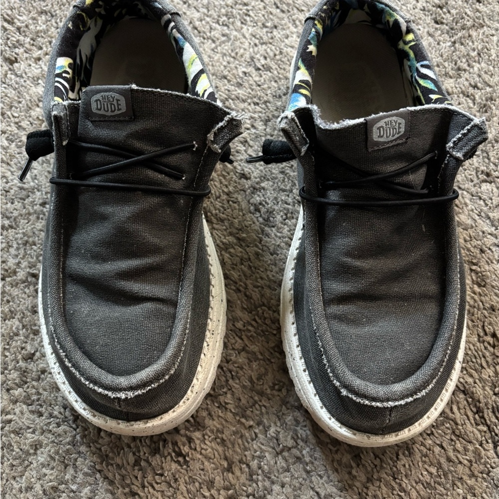 Hey Dude - Men's size 7 - gray, multi-colored. Gently used.